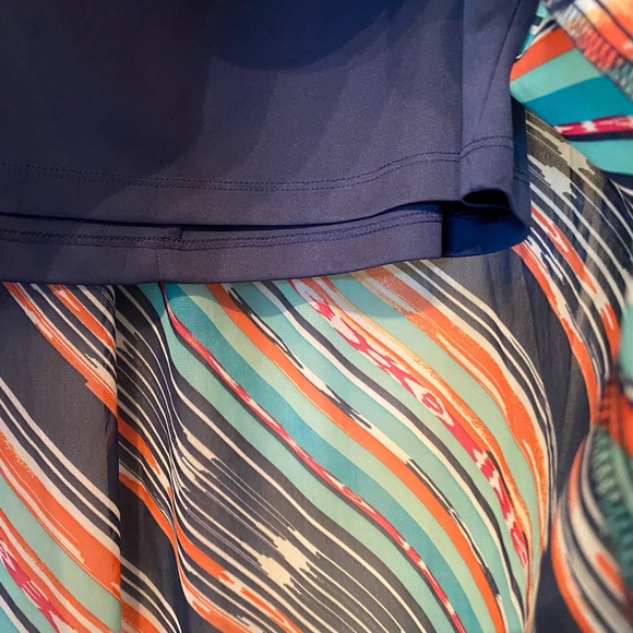 Maurices floor length elastic waistband sheer skirt w/miniskirt lining. EUC. - Picture 3 of 6